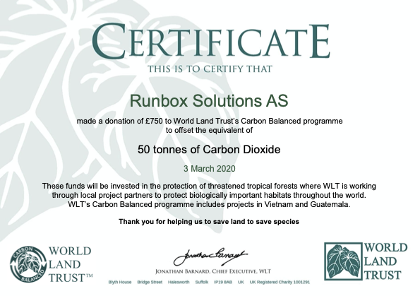 Runbox is double carbon negative