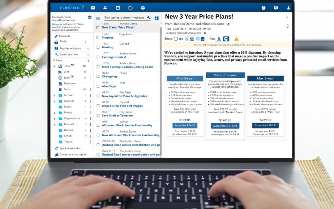 Runbox Introduces New Affordable 3-Year Price Plans