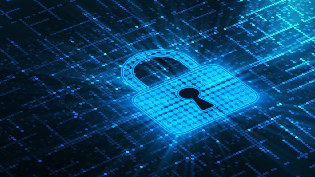 Lock symbol dark blue