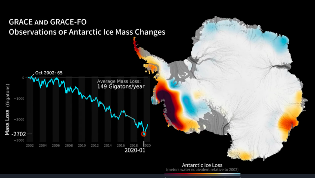 glacier shrinking map
