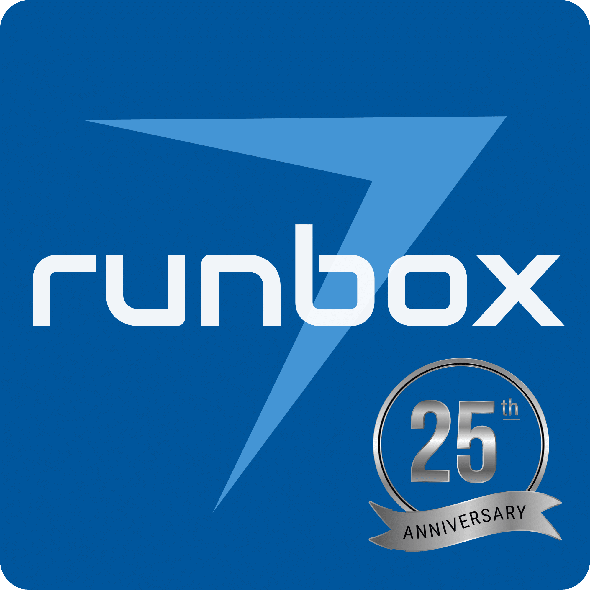 Runbox 7 25 years anniversary logo