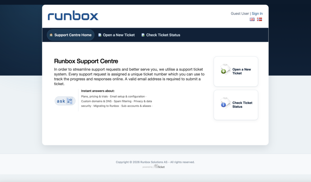New Runbox Support Centre